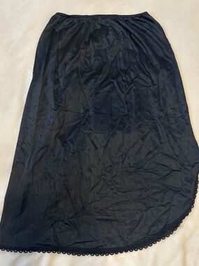 Black Midi Slip Skirt